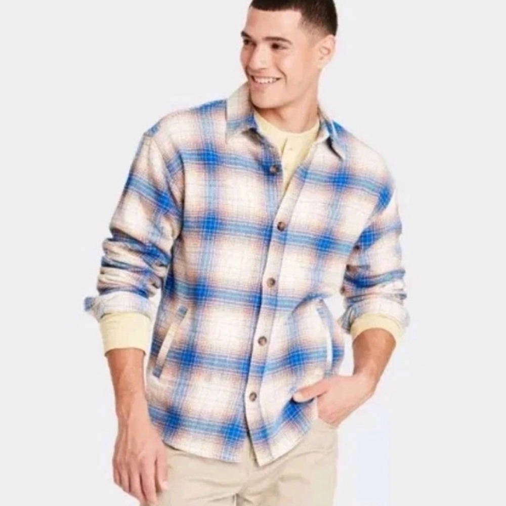 C06 NWT Goodfellow Heavyweight Long Sleeve Button-Down Flannel Shirt - Size: S